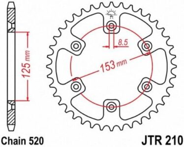 jt tandhjul 49t stål crf250r crf450r