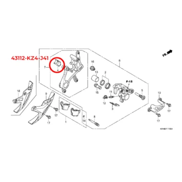 43112-KZ4-J41 honda holder bremsekaliber bagbremse 43112KZ4J41