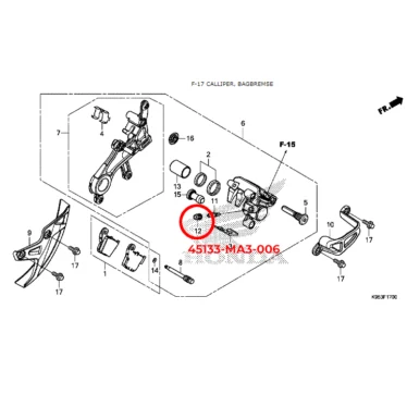 45133-MA3-006 honda gummibøsning bremsekaliber 45133MA3006