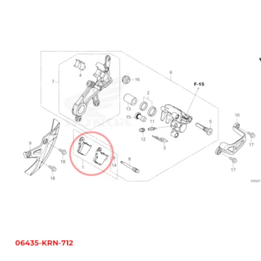 honda bremseklodser, bag 06435-KRN-712 06435KRN712