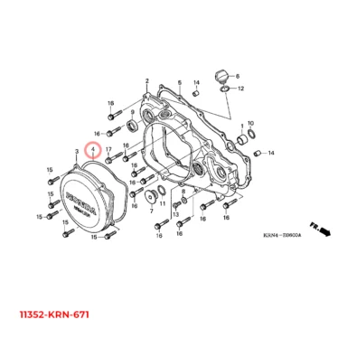 honda pakning, koblingsafskærmning 11352-KRN-671 11352KRN671