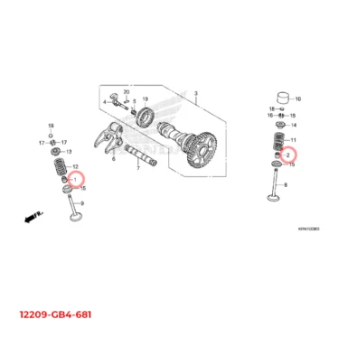 honda pakning, ventilstamme (nok) 12209-GB4-681