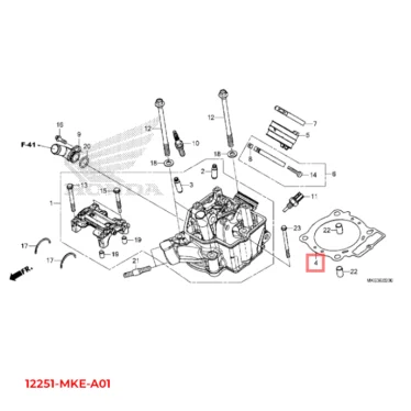 honda pakning, topstykke 12251-MKE-A01