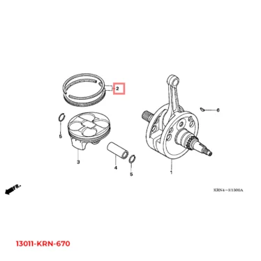 honda ringsæt, stempel (std.) 13011-KRN-670