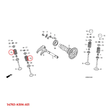 honda fjeder, udvekslingsventil 14761-KRN-A11 14761KRNA11