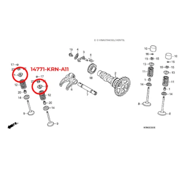 14771-KRN-A11 honda holder, ventilfjeder 14771KRNA11