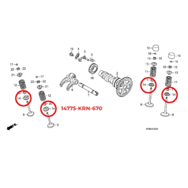 honda sæde, ventil fjeder 14775-KRN-670