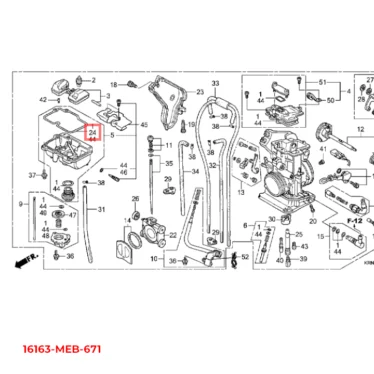 honda pakning, flydekammer 16163-MEB-671