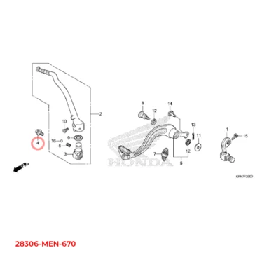 honda bolt, kickstarter, samling 28306-MEN-670 28306MEN670