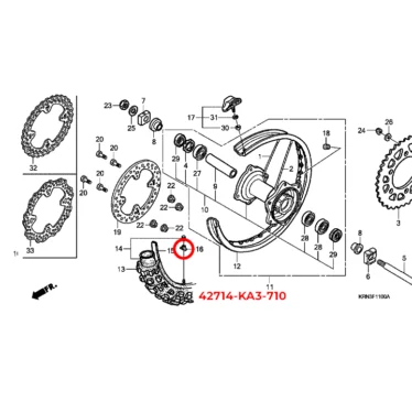 42714-KA3-710-2 honda ventilhætte hjul