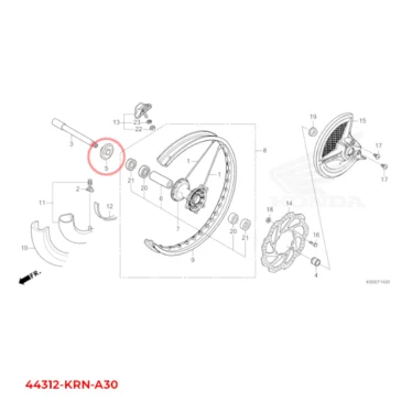 honda kravekomp. forreste hjul 44312-KRN-A30 44312KRNA30