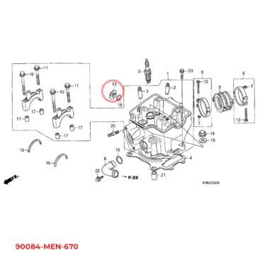 honda hætte, 14mm 90084-MEN-670 90084MEN670