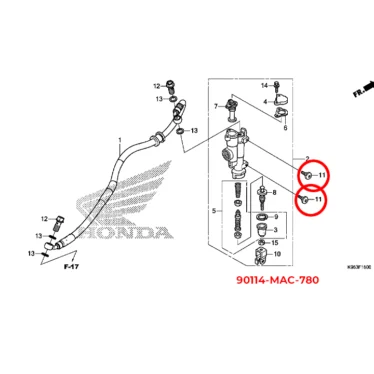 honda bolt, f. skive, afskærmning 90114-MAC-780 90114MAC780