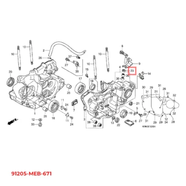 honda olietætning, 12x18x3 (arai) 91205-MEB-671 91205MEB671