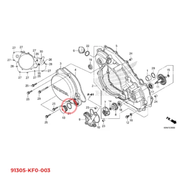 honda o ring, 27x2 (arai) 91305-KF0-003