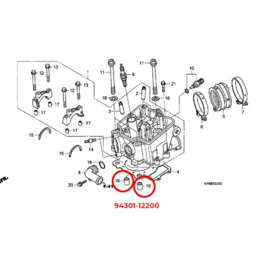 honda styrestift, topstykke, 12x20 94301-12200