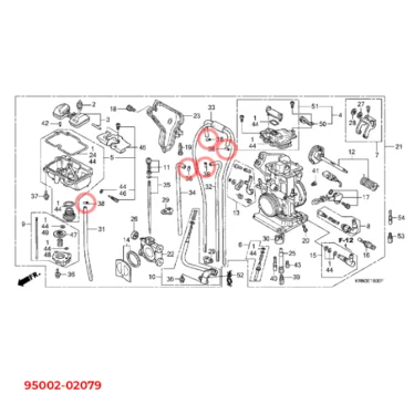 honda clips, slange, karburator (b7) 95002-02079 9500202079