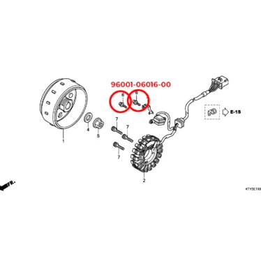 honda bolt, flange, generator, 6x16 96001-0601600 960010601600