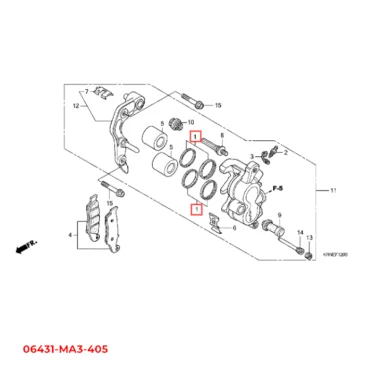 honda tætningssæt, stempel 06431-MA3-405