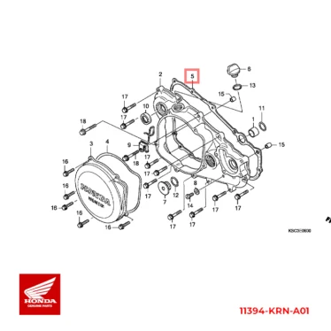 honda pakning, h. afskærmning 11394-KRN-A01 11394KRNA01