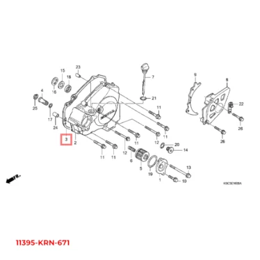 honda pakning, v. afskærmning 11395-KRN-671