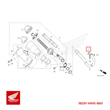 honda pakning, udstødningsrør 18291-MM5-860-1