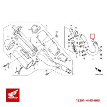 18291-MM5-860-2 honda pakning, udstødningsrør