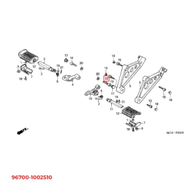 honda bolt, sekskant, 10x25 96700-1002510-1 96700-1002510