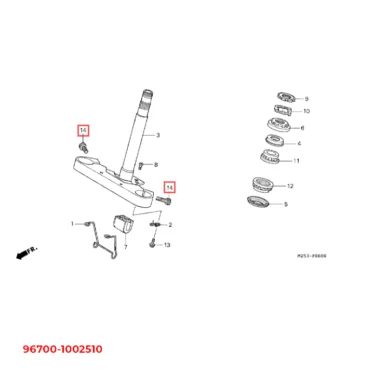 honda bolt, sekskant, 10x25 96700-1002510-2