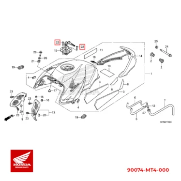 honda bolt, sekskant, 4x21 90074-MT4-000 90074MT4000