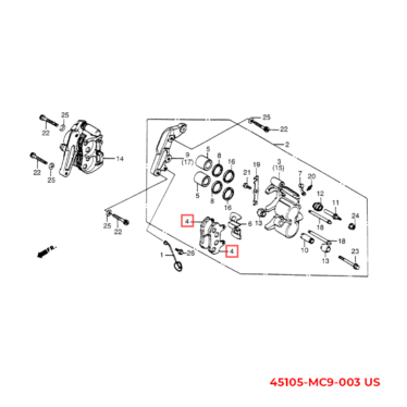 honda vt700 bremseklodser 45105-MC9-003 US