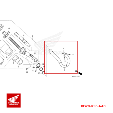 honda udstødning forrør crf250r 2023 18320-K95-AA0_forrør