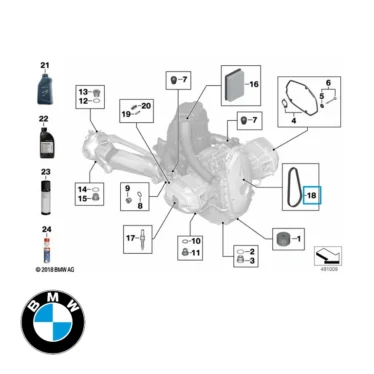 bmw drivrem original reservedel 12317681841