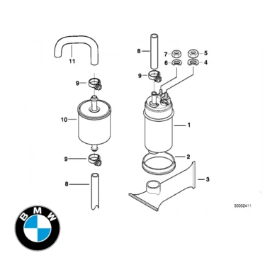 bmw spændebånd til benzin original reservedel