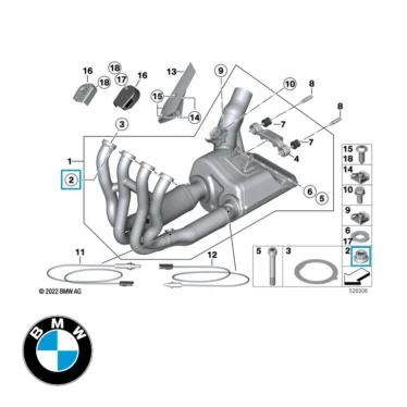 bmw låsemøtrik udstødning m7 original reservedel 18217676551