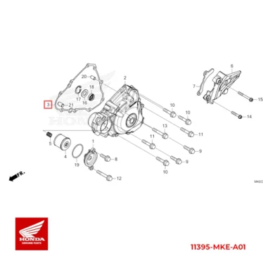 honda pakning sidedæksel 11395-MKE-A01 11395MKEA01