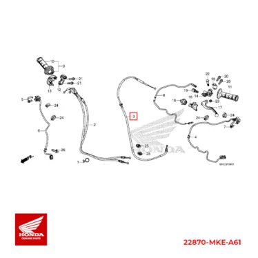 22870-MKE-A61 honda original koblingskabel