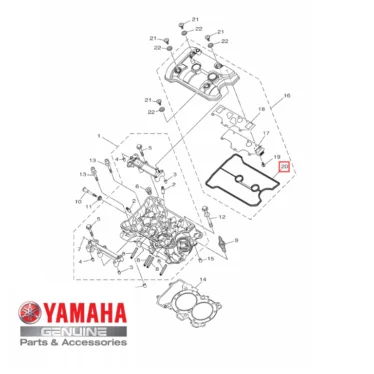 yamaha ventildækselpakning mt07/r7/tracer/xrs original reservedel