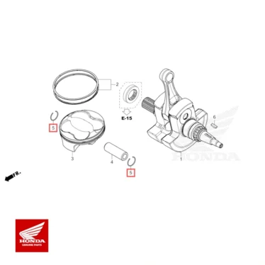 honda original clips, stempelpind, 19mm HONDA 13112-MKE-A00 CLIPS STEMPELPIND 19MM 13112MKEA00