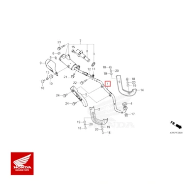 honda original crf110f udstødning forrør sort 18210-KYK-D10 18210KYKD10