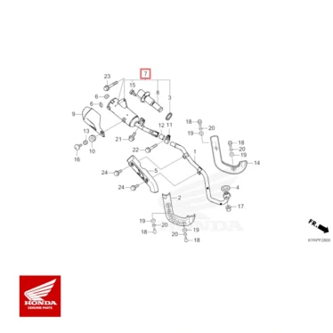 honda original crf110f udstødning forrør sort 18300-KYK-D10 18300KYKD10