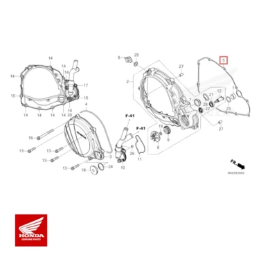 honda original pakning, h. afskærmning crf450 11394-MKE-A71 11394MKEA71