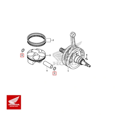 honda original clips, stempelpind, 16mm