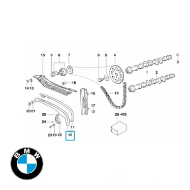 bmw knastkædeskinne bund k1200 original reservedel 11311465010